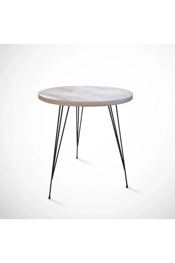 Pasific Home Sandalf Yan Sehpa, Metal Ayaklı, Beyaz Meşe