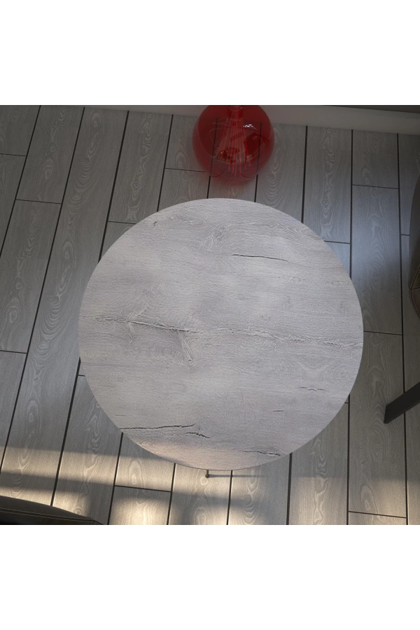 Pasific Home Sandalf Yan Sehpa, Metal Ayaklı, Beyaz Meşe