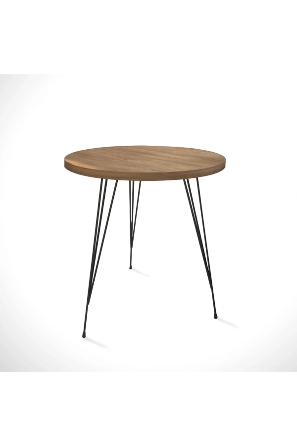 Pasific Home Sandalf Yan Sehpa, Metal Ayaklı, Koyu Meşe