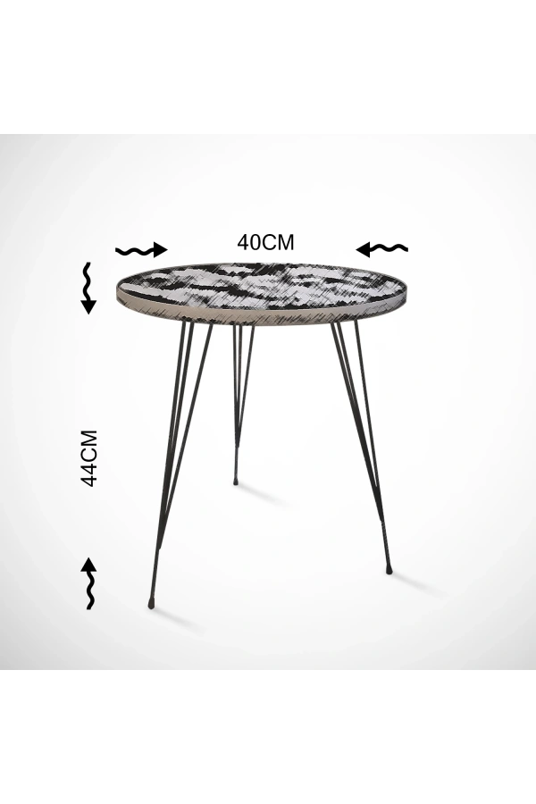 Pasific Home Sandalf Yan Sehpa, Metal Ayaklı, Yeni Ceviz