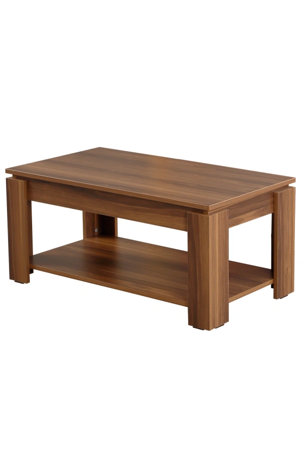 Pasific Home Shelf Raflı Orta Sehpa, Dikdörtgen Sehpa, Ceviz