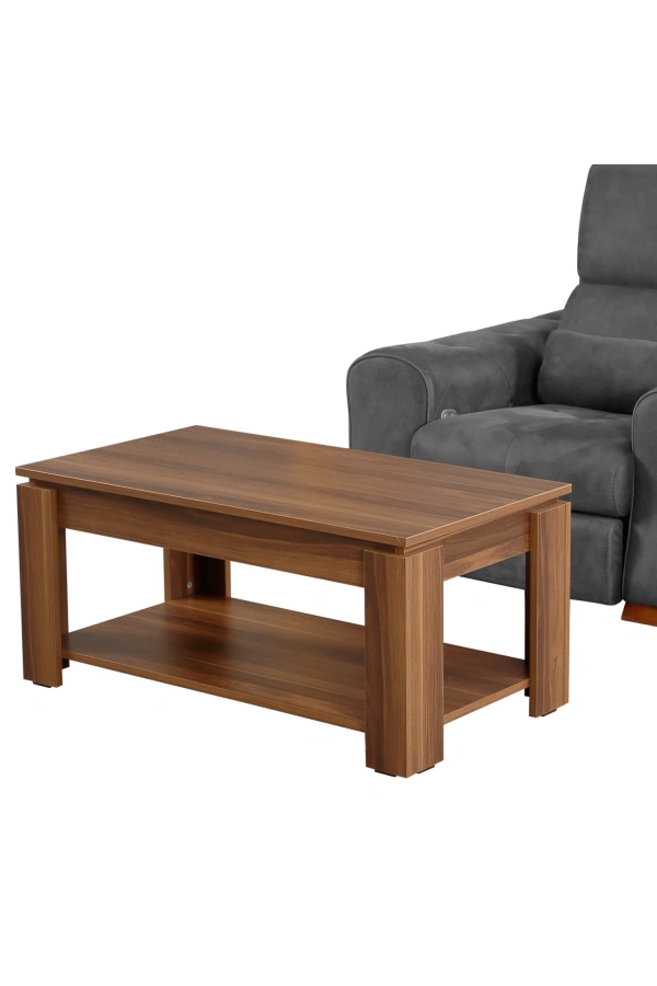 Pasific Home Shelf Raflı Orta Sehpa, Dikdörtgen Sehpa, Ceviz