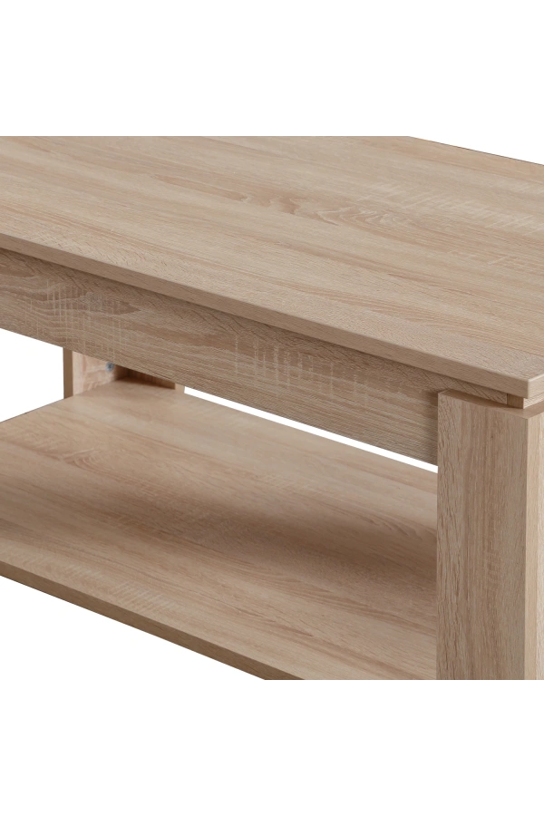 Pasific Home Shelf Raflı Orta Sehpa, Dikdörtgen Sehpa, İthal Meşe