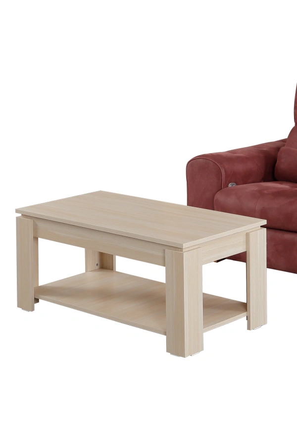 Pasific Home Shelf Raflı Orta Sehpa, Dikdörtgen Sehpa, Meşe