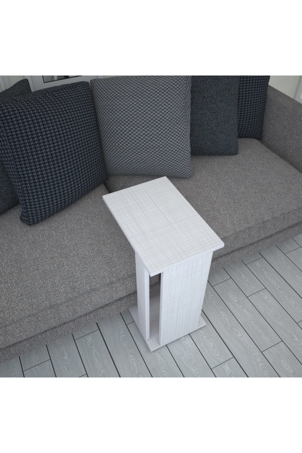 Pasific Home Single Çok Amaçlı Tekerlekli C Sehpa ,Koltuk Sehpası - Açık Koton