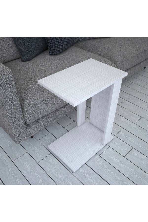 Pasific Home Single Çok Amaçlı Tekerlekli C Sehpa ,Koltuk Sehpası - Açık Koton