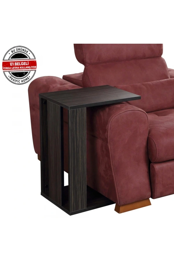 Pasific Home Single Çok Amaçlı Tekerlekli C Sehpa ,Koltuk Sehpası, Amazonas