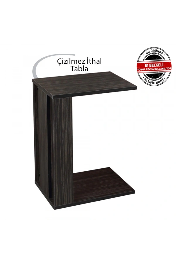 Pasific Home Single Çok Amaçlı Tekerlekli C Sehpa ,Koltuk Sehpası, Amazonas