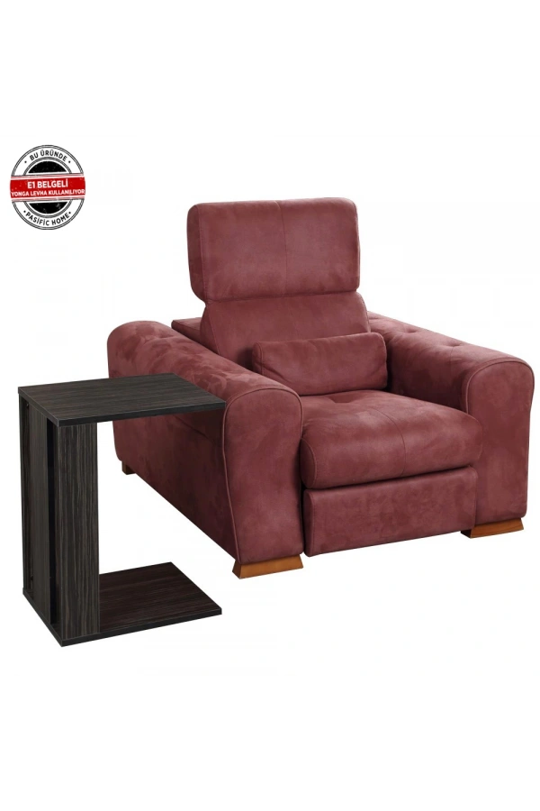 Pasific Home Single Çok Amaçlı Tekerlekli C Sehpa ,Koltuk Sehpası, Amazonas