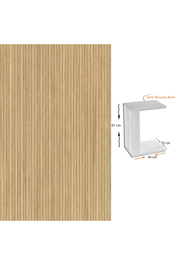 Pasific Home Single Çok Amaçlı Tekerlekli C Sehpa ,Koltuk Sehpası, Bambu