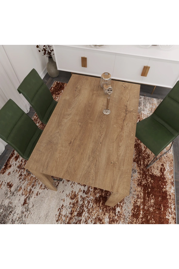 Pasific Home Single Mutfak Yemek Masası, 120x80 cm, Dikdörtgen, Koyu Meşe