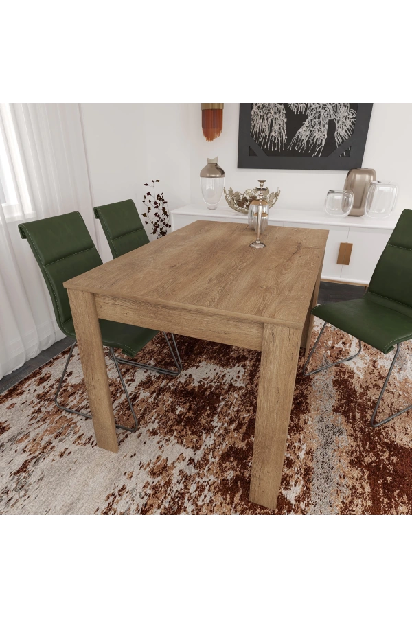 Pasific Home Single Mutfak Yemek Masası, 120x80 cm, Dikdörtgen, Koyu Meşe