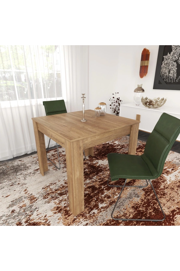 Pasific Home Single Mutfak Yemek Masası, 90x90 cm, Kare, Koyu Meşe