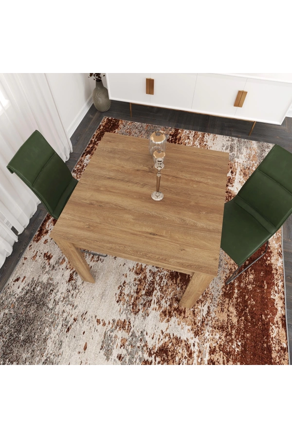 Pasific Home Single Mutfak Yemek Masası, 90x90 cm, Kare, Koyu Meşe