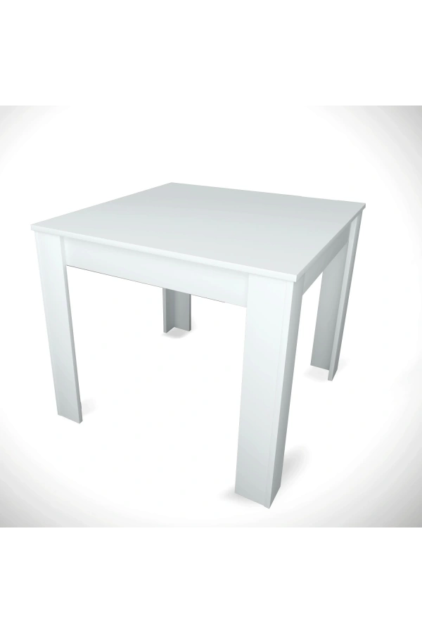 Pasific Home Single Mutfak Yemek Masası, 90x90 cm, Kare, Parlak Beyaz