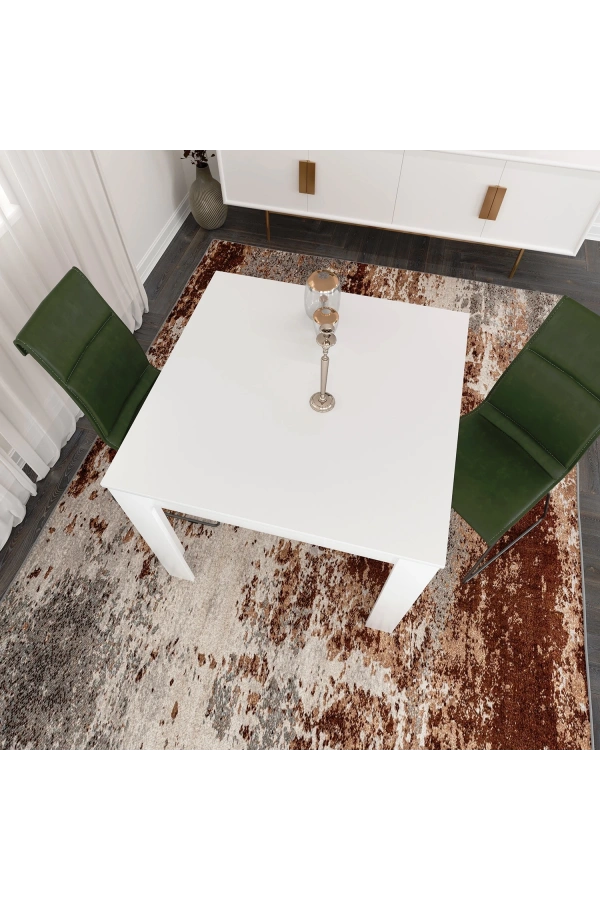 Pasific Home Single Mutfak Yemek Masası, 90x90 cm, Kare, Parlak Beyaz