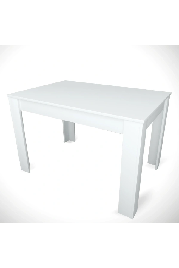 Pasific Home Single Mutfak Yemek Masası, 120x80 cm, Dikdörtgen, Parlak Beyaz