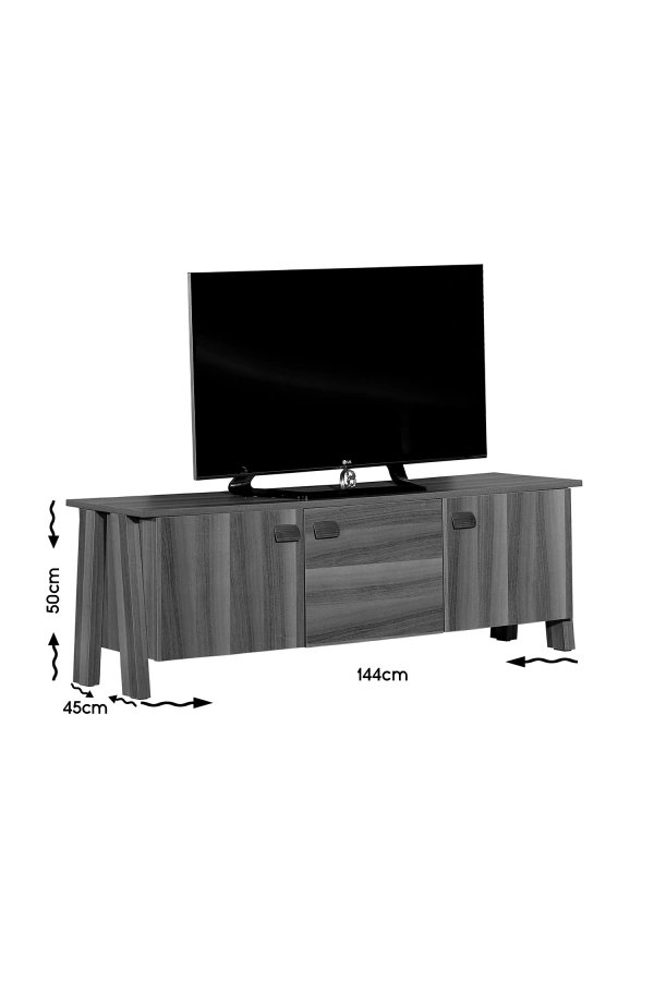 Pasific Home Story 3 Kapaklı Ayaklı Tv Ünitesi, Ceviz