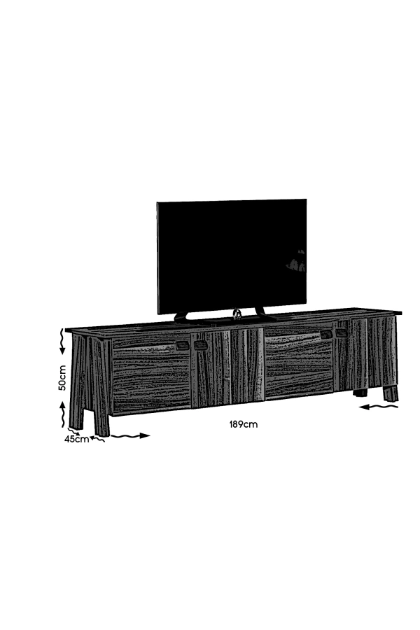 Pasific Home Story 4 Kapaklı Ayaklı Tv Ünitesi, Ceviz