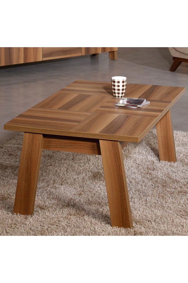 Pasific Home Story Dikdörtgen Orta Sehpa, Yüksek Ayaklı Sehpa, Ceviz