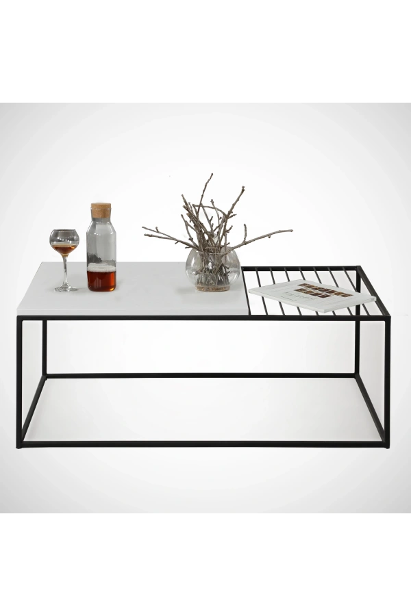 Pasific Home Zinus Metal Orta Sehpa, Ahşap Beyaz