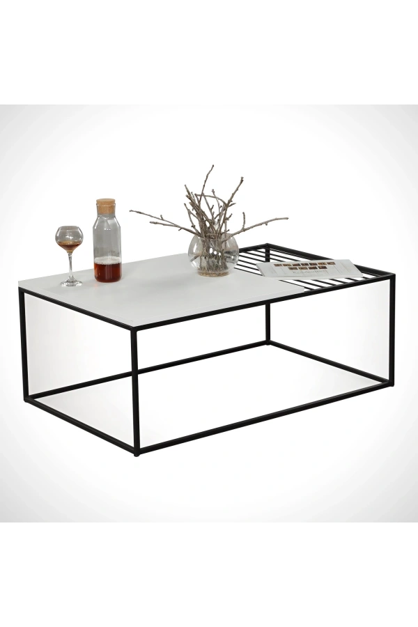 Pasific Home Zinus Metal Orta Sehpa, Ahşap Beyaz