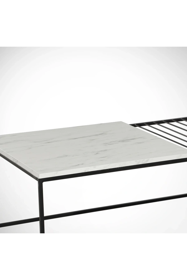 Pasific Home Zinus Metal Orta Sehpa, Beyaz Mermer
