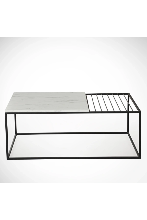 Pasific Home Zinus Metal Orta Sehpa, Beyaz Mermer