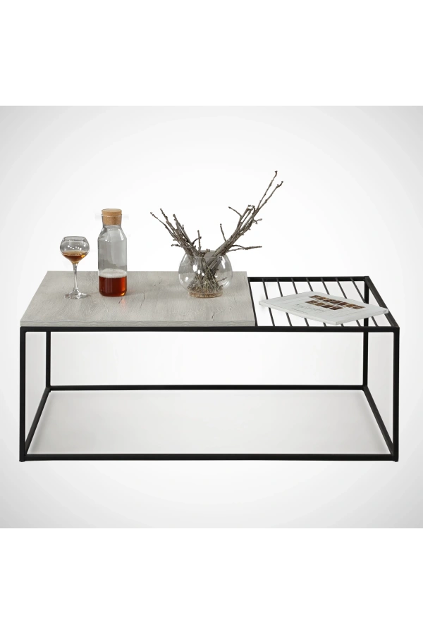 Pasific Home Zinus Metal Orta Sehpa, Beyaz Meşe