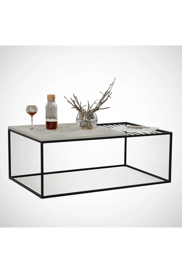 Pasific Home Zinus Metal Orta Sehpa, Beyaz Meşe