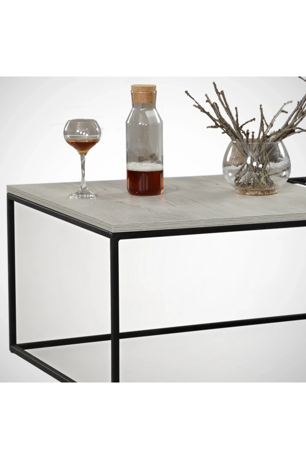 Pasific Home Zinus Metal Orta Sehpa, Beyaz Meşe