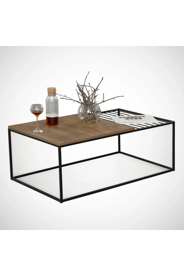 Pasific Home Zinus Metal Orta Sehpa, Koyu Meşe