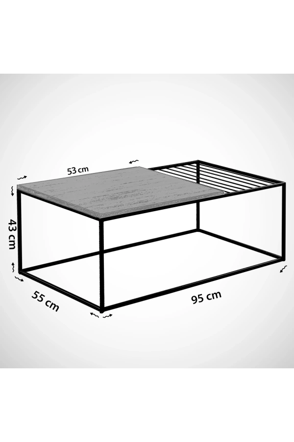 Pasific Home Zinus Metal Orta Sehpa, Meşe