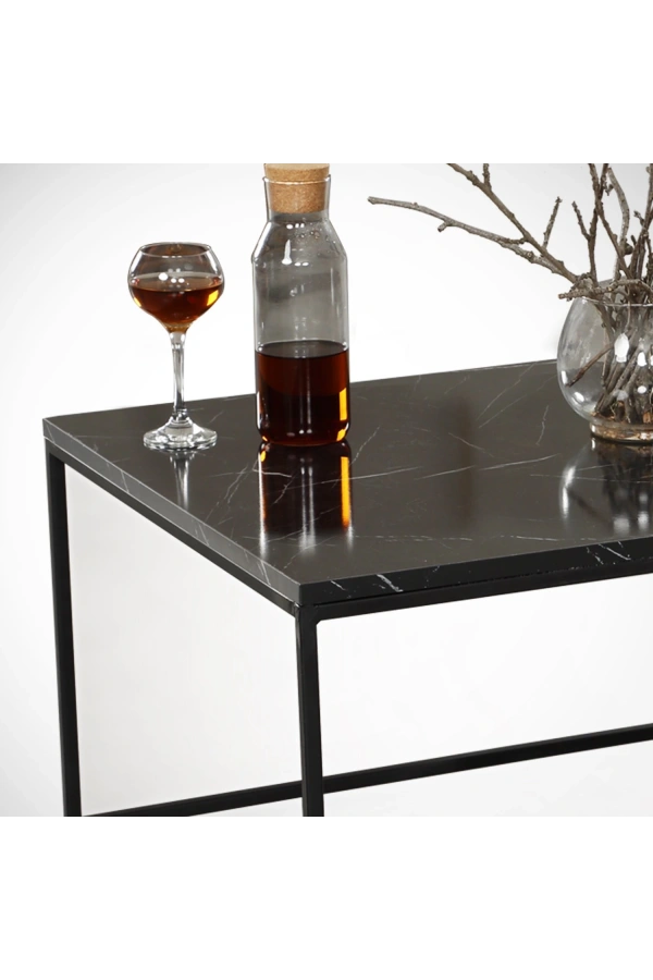 Pasific Home Zinus Metal Orta Sehpa, Siyah Mermer