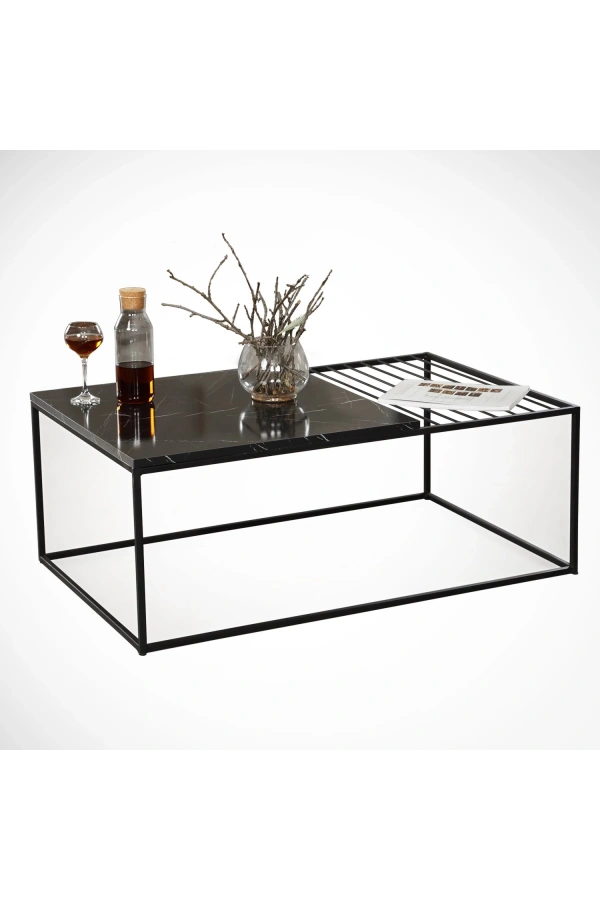 Pasific Home Zinus Metal Orta Sehpa, Siyah Mermer