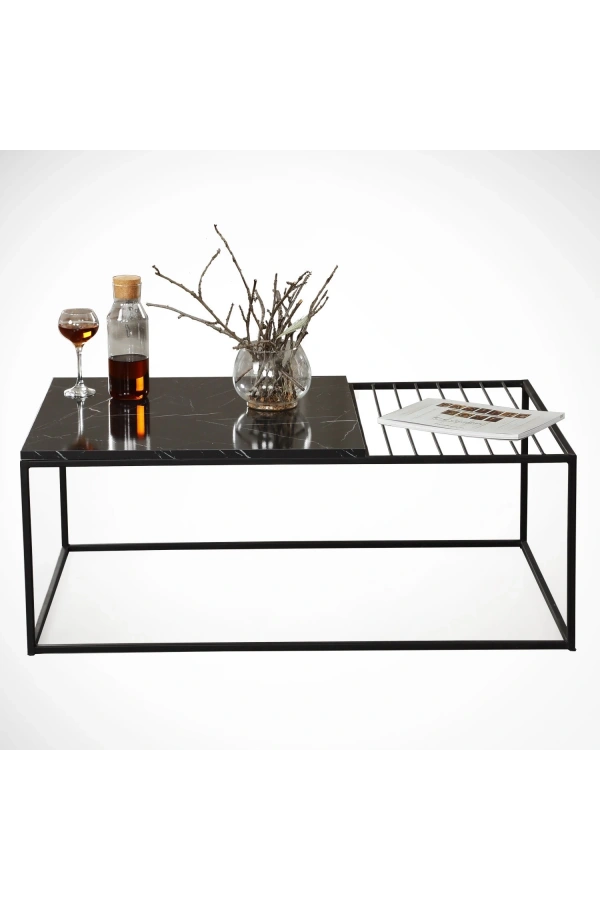 Pasific Home Zinus Metal Orta Sehpa, Siyah Mermer