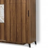 Pasific Home Huga Sürgülü 2 Kapaklı Aynalı Gardırop, Ceviz, 120 cm