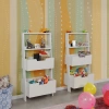 Pasific Home Low Çok Amaçlı Dekoratif Kitaplık ,Beyaz, Montessori Dolap
