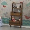 Pasific Home Low Çok Amaçlı Dekoratif Kitaplık ,Ceviz, Montessori Dolap