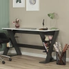 Pasific Home Lungo Raflı Çalışma Masası, Ofis Masası, 60X140 Cm, Antrasit&Beyaz