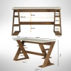 Pasific Home Lungo Raflı Çalışma Masası, Ofis Masası, 60X140 Cm, Koyu Meşe&Beyaz