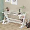 Pasific Home Lungo Raflı Çalışma Masası, Ofis Masası, 60X140 Cm, Parlak Beyaz