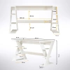 Pasific Home Lungo Raflı Çalışma Masası, Ofis Masası, 60X140 Cm, Parlak Beyaz