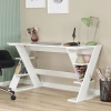 Pasific Home Lungo Raflı Çalışma Masası, Ofis Masası, 60X140 Cm, Parlak Beyaz
