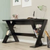 Pasific Home Lungo Raflı Çalışma Masası, Ofis Masası, 60X140 Cm, Siyah