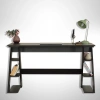 Pasific Home Lungo Raflı Çalışma Masası, Ofis Masası, 60X140 Cm, Siyah