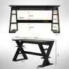 Pasific Home Lungo Raflı Çalışma Masası, Ofis Masası, 60X140 Cm, Siyah