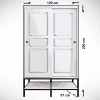 Pasific Home Martin 2 Kapaklı Sürgülü Gardırop Elbise Dolabı,120 cm,Parlak Beyaz