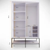 Pasific Home Martin 2 Kapaklı Sürgülü Gardırop Elbise Dolabı,120 cm,Parlak Beyaz