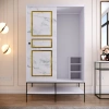 Pasific Home Martin 2 Kapaklı Sürgülü Gardırop Elbise Dolabı,120 cm, Beyaz & Beyaz Mermer